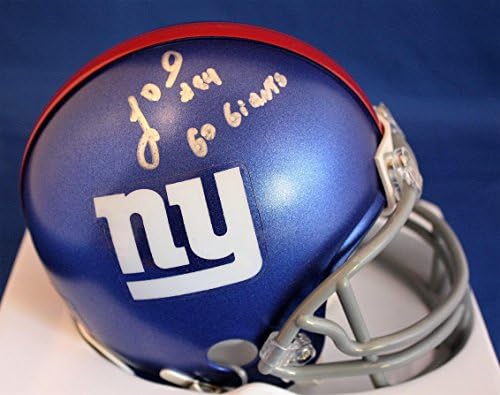 İmzalı Larry Donnell New York Giants Mini kask w/COA İmzalı NFL Mini Kaskları