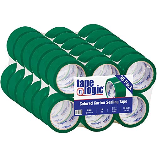 Tape Logic ® Karton Sızdırmazlık Bandı, 2,2 Mil, 2 x 55 yds, Yeşil, 36/İndirimli Kargo ile Kasa ABD