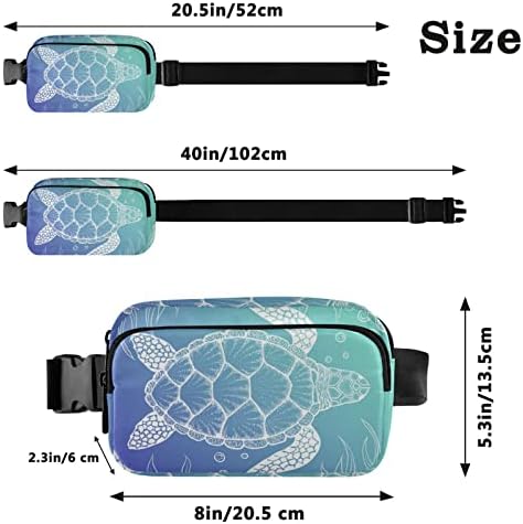 Deniz Kaplumbağası Fanny Paketleri Kadın Erkek bel çantası Ayarlanabilir Kayış ile Moda Bel Paketleri Crossbody Çanta