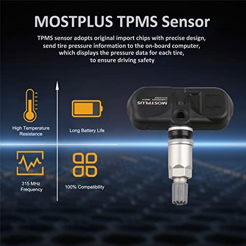 MOSTPLUS Lastik Basıncı İzleme Sistemi Sensörü (TPMS) 315MHz ile Uyumlu 2009-2011 Honda CR - V LX / 2008-2012 Accord