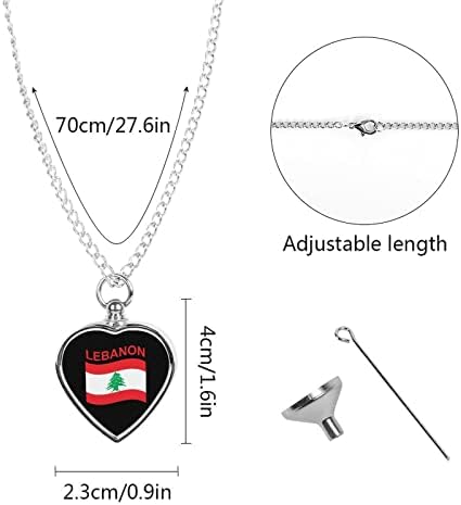 Lübnan bayrağı Urn Kolye Kalp Gümüş Urn Madalyon Kolye Hatıra Takı Pet Külleri Dolum Kiti ile