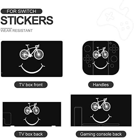 Seviyorum Bisiklet Gülen Yüz süslü çıkartmalar Kapak Cilt Koruyucu Ön Kapak Nintendo Anahtarı için