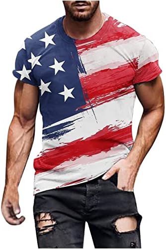 lcepcy Amerikan Bayrağı T Shirt Mens 2023 Yaz Casual Ekip Boyun Kısa Kollu Tees 4th Temmuz Vatansever Gömlek