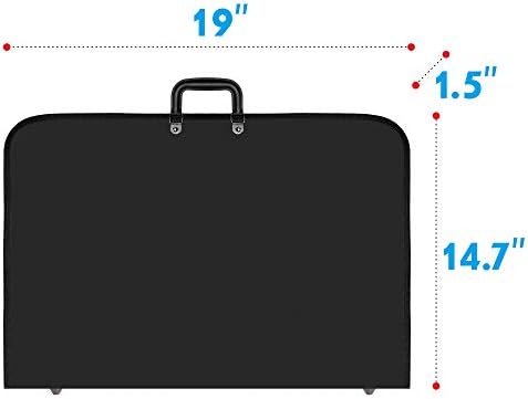 Siyah Sanat Portföy çantası Sanatçı Taşıma Çantası Sanatçı Portföy Çantası Omuz Askılı (19x14.7x1. 5 İnç)