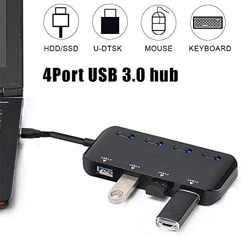 WSSBK USB3. 0 Hub, 4 Port Yüksek Hızlı Splitter mikro USB Hub Tablet Dizüstü Bilgisayar Dizüstü