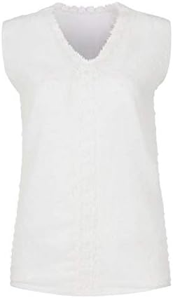 En günlük t-shirt Tankı V Boyun Bluz Üst Kadınlar İçin Düz Renk Kadın Dantel Kolsuz Dış Giyim Şort Katı kadın Bluz
