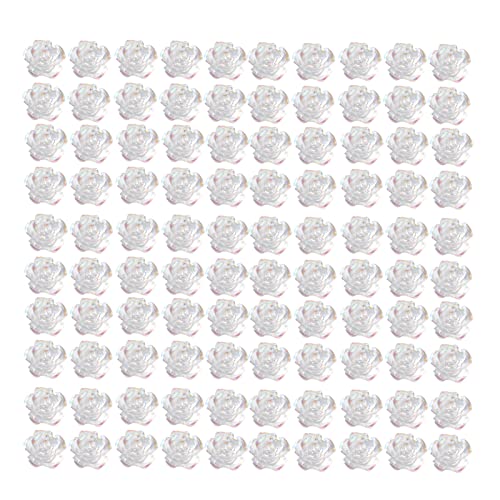 Luwsldırr 100 adet/takım Tırnak Reçine Taşlar Uzun Ömürlü Çiçek Şekli Güzel Beyaz Yaprakları Desen Reçine Dekorasyon