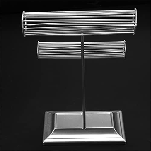 XIEZI 2 Katlı Metal Takı Kulesi Bilezik Tutucu Takı Ekran masaüstü standı Takı Organizatör Ev için (Renk : Gümüş,