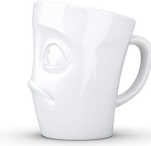 ELLİ SEKİZ ÜRÜN Saplı TASSEN Porselen Kupa, Şaşkın Yüz Baskısı, 11 oz. Beyaz (Tekli Kahve Kupası) Kahve Fincanı