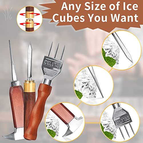 Buz kıracağı Seti 9-7. 2 İnç Paslanmaz Çelik Buz Kırıcı Ahşap Saplı Buz Parçalayıcı için Ideal Kırma Buz Mutfak Aracı