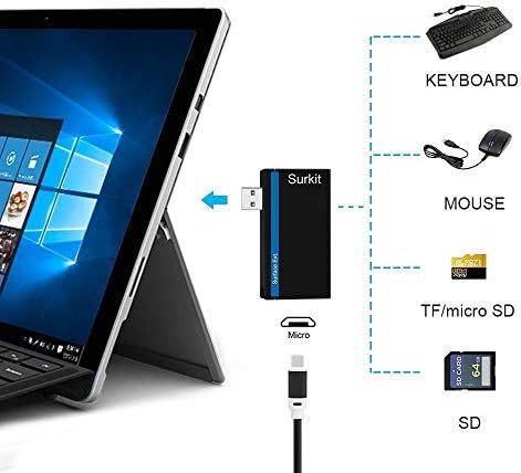 Navitech 2'si 1 arada Dizüstü Bilgisayar / Tablet USB 3.0/2.0 HUB Adaptörü/SD / Micro SD Kart Okuyuculu Mikro USB