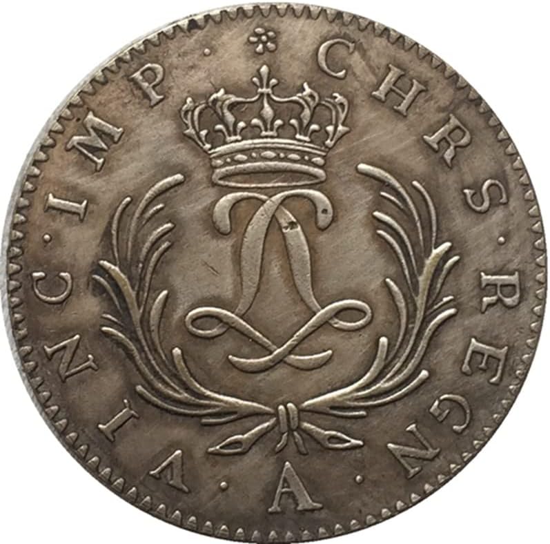 1724 Fransız Sikke Saf Bakır Gümüş Kaplama Antika Gümüş Dolar Para El Sanatları Koleksiyonu Üflenebilir