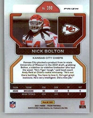 2021 Panini Prizm Prizm Kırmızı Buz 390 Nick Bolton RC Çaylak Kansas City Chiefs NFL Futbol Ticaret Kartı