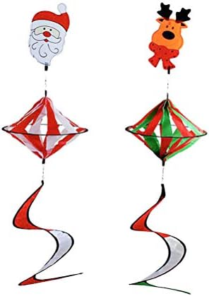 Cabilock Zarif 2 Adet Noel Yel Değirmenleri Renkli Elmas Dekor Noel Süsler için Açık