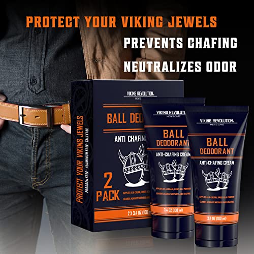 Viking Revolution Balls Aloe Vera ve Semizotu içeren Erkekler için Deodorant-Erkekler için Kasık Deodorantı Talk İçermez
