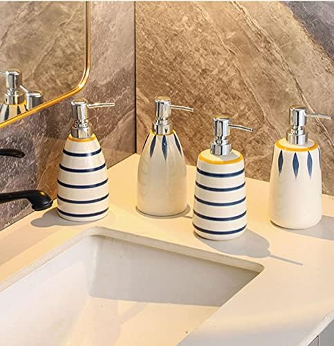 Japon Tarzı losyon dispenseri Boş Pompa, El sabunu dispenseri, şampuanlık, Banyo Vanity Tezgah Koni Mavi 2-400ml /