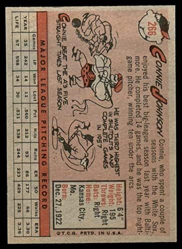 1958 Topps 266 Connie Johnson Baltimore Orioles (Beyzbol Kartı) NM Orioles