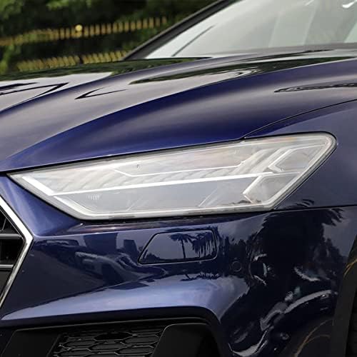 LYLCO 2 Adet Araba Far koruyucu film Koruma Şeffaf Siyah TPU Etiket ,Audi için A7 S7 RS7 4K 4G 2015-On Aksesuarları