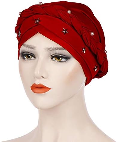 Şapkalar bere şapka Kap Kadınlar için Boncuk Örgü Şapka Müslüman Fırfır Kanser Türban Wrap Kap Mutfak Geri şoför şapkası