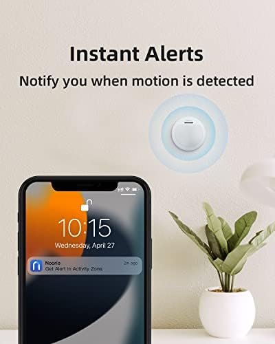 Noorio Hub ile hareket Sensörü alarm açık kapalı 2-Year pil kumandalı akıllı hareket dedektörü App Uyarıları ile ev