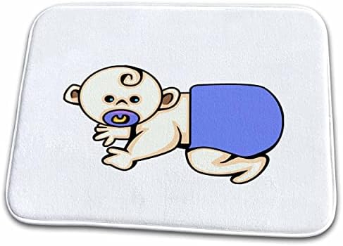 3dRose bebek karikatür görünümlü tarama mavi Bulaşık Kurutma Paspasları (ddm-175713-1)