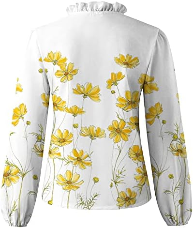 Giyim Moda V Yaka Grafik Rahat Peplum Üst Tshirt Bayanlar Uzun Kollu Tee Yaz Sonbahar Kadın 64 64