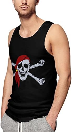 Jolly Roger Korsan Kafatası erkek Egzersiz Tank Top Kolsuz tişört Rahat Tee Üst