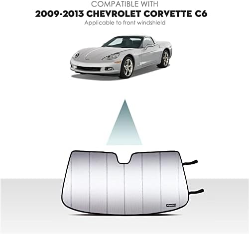 Pigenius Cam Güneş Gölge 2009 2010 2011 2012 2013 Chevrolet Corvette C6, özel Fit ön pencere gölgeliği-Premium Katlanır