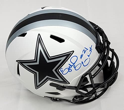 Ezekiel Elliott İmzalı Dallas Cowboys Riddell Hız Ay Tutulması Çoğaltma Kask Beckett Tanık İmzalı NFL Kaskları