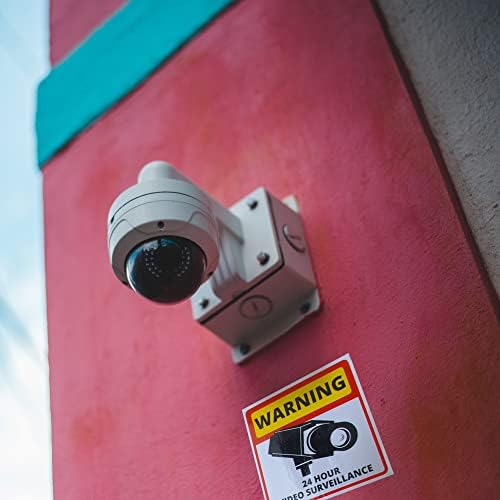 Kamera İşareti Etiket - 10 Paket 4.5x 4.5 24 Saat Video Gözetim Etiket, güvenlik uyarısı Kamera Sticker İç ve Dış
