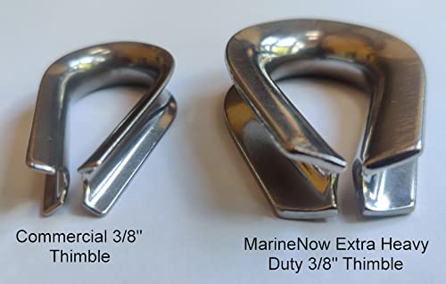MarineNow Ekstra Ağır Tel Halat Yüksük 316 Paslanmaz Çelik Boyut ve Miktar Seçin (3/4, 02-Pack)