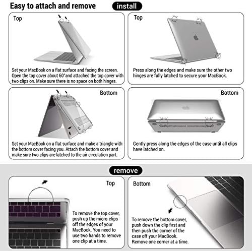 IBENZER Yeni MacBook Air 13 inç Kılıf ile Uyumlu 2022 2021 2020 M1 A2337 A2179 A1932, Dokunmatik Kimlikli Mac Retina