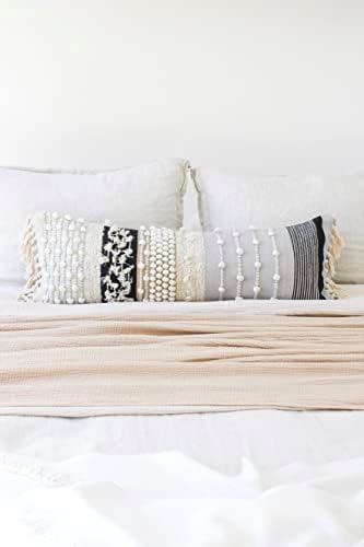 CASA BOHO Lomber Yastık Örtüsü Dekoratif Lomber Yastık Atmak Yastık Yatak için Boho Uzun Yastık Kanepe için Bolster