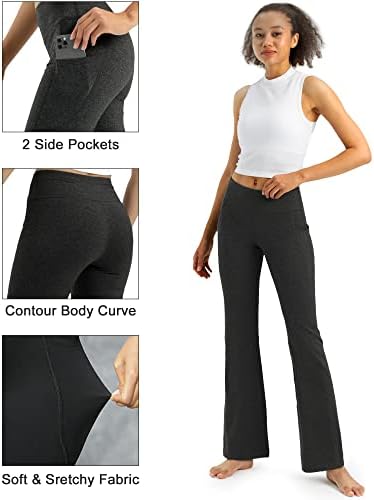Stelle kadın Bootcut Yoga cepli pantolon Karın Kontrol egzersiz pantolonları Yüksek Belli Flare Tayt