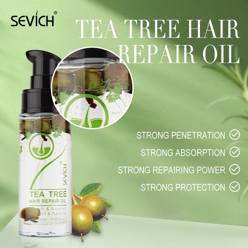 Doğal Çay Ağacı Saç Yağı Saç Bakımı Yağsız keratinli saç bakım yağı Besleyici ve Onarım Hasar 30ml