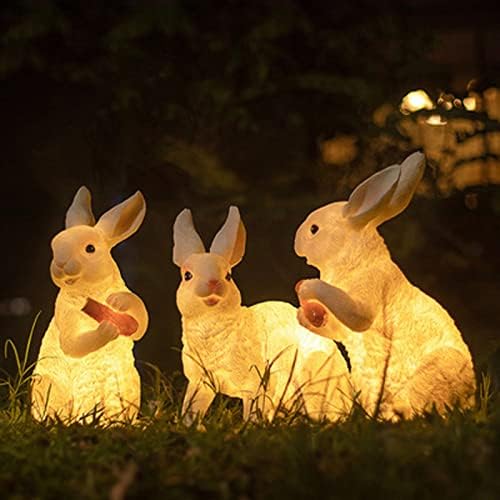 WHYSFX 110-220 V Açık Hayvan Karikatür Tavşan lamba Parlayan Simülasyon Bunny Bahçe Villa Bahçe çim lambası Dekoratif
