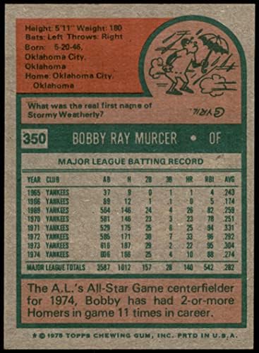 1975 Topps 350 Bobby Murcer San Francisco Devleri (Beyzbol Kartı) ESKİ / MT Devleri