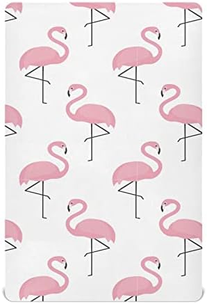 Flamingo çocuk çarşafları Erkek Kız için Paket ve Oyun çarşafları Süper Yumuşak Mini çocuk çarşafları Donatılmış Beşik