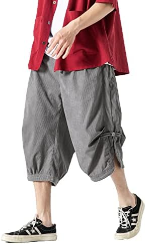 PRİJOUHE Erkek Baggy harem pantolon Rahat Geniş Bacak Elastik Bel Yaz Capri Yoga plaj pantolonları