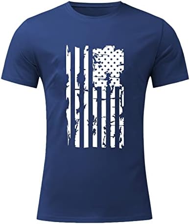 Yaz Erkek Gömlek Casual Şık Erkek Bahar ve Yaz Bağımsızlık Günü Kutlama Rahat Kırpılmış T Shirt