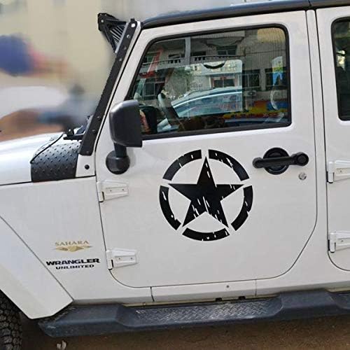 u-Box Araba Vücut Sticker Ordu Tarzı Siyah Yıldız Logosu Kapılar Tampon çıkartma Kiti Tüm Araçlar için Jeep Wrangler