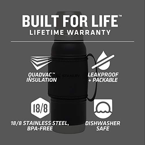 Stanley Quadvac Isı Yalıtımlı Geniş Ağızlı Şişe-Soğuk ve sıcak içecekler için BPA içermeyen 18/8 Paslanmaz Çelik Termos-Sıvıyı