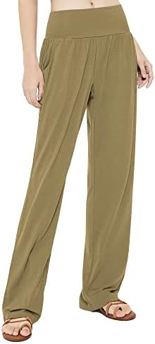 Kentsel CoCo kadın Rahat Yoga Pantolon Rahat Geniş Bacak Sweatpants Yüksek Bel Streç Pantolon Cepler ile