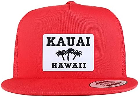 Trendy Giyim Mağazası Kauai Hawaii Yama 5 Panel Flatbill Beyzbol Şapkası