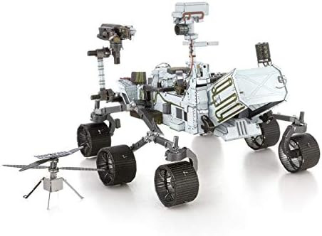 Metal Toprak Fascinations Mars Rover Azim ve Yaratıcılık Helikopter 3D Metal model seti Cımbız ile Paket