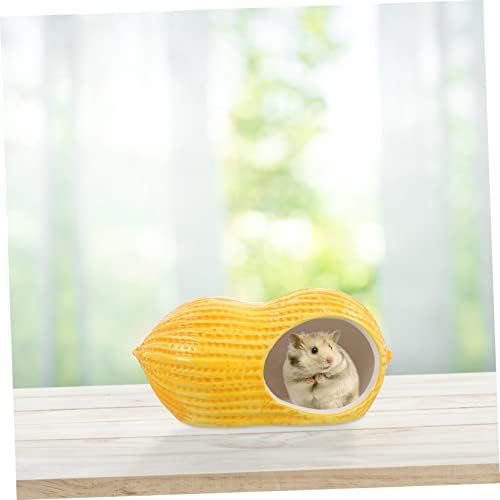 Ipetboom Hamster Seramik Yuva Oyuncaklar Kobay Evi Hamster Uyku Yatak Sarı Çömlek Pet Seramik