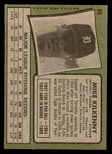 1971 Topps 86 Mike Kilkenny Detroit Kaplanları (Beyzbol Kartı) NM / MT Kaplanları