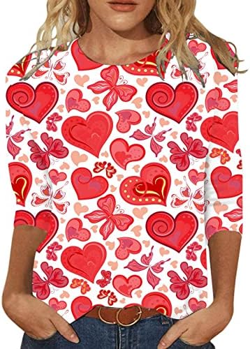 Sevgililer Günü Gömlek Kadın Grafik Kazaklar Aşk Kalp Mektubu Baskı Kazak Sevgililer Üstleri Giysi