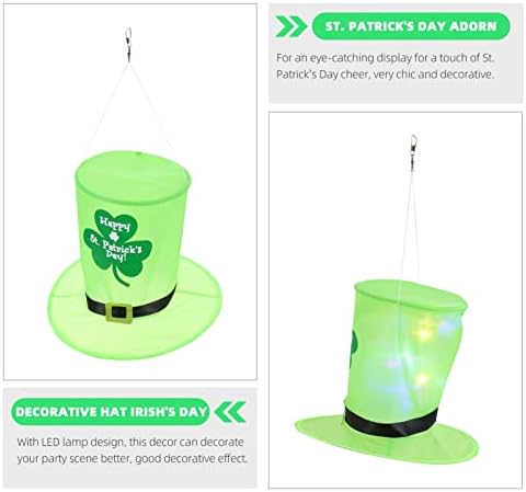 ABOOFAN Aziz Patrick Günü silindir şapka led ışık Up Leprikon Kostüm Yeşil Şapka Kap Patrick Günü İrlandalı Yonca