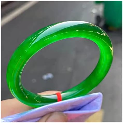 CZDYUF EIS Schwimmenden Grün Blume Armreif Jadeit Handring Smaragd Jade Armband Zarte (Color : D, Size : 59-60mm)